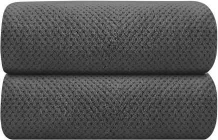 Grey Bath Towels 2 Pack, Microfiber Bathroom Towel, Super Soft Highly Absorbent Bath Towel Set, Quick Drying Towels for Sport, Yoga, SPA, Fitness