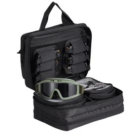 Range Bag for 2 Pistols, Tactical Gun Bag with 2 Built-in Removable Pistol Bags & 6 Detachable Magazines, Gun Range Bag for Outdoor Hunting Shoot