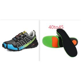 Summer Hiking Shoes Outdoor Shoes Men's Super Lightweight Breathable Shock Absorption Off-road Trekking Shoes (Option: Gray Green set-41)
