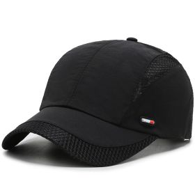 Outdoor Sports Quick-drying Mesh Baseballcap (Option: Black)