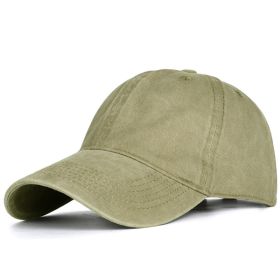 All-match Washable Solid Color Baseball Cap Casual Men (Option: Khaki-Adjustable)