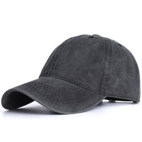 All-match Washable Solid Color Baseball Cap Casual Men (Option: Black-Adjustable)