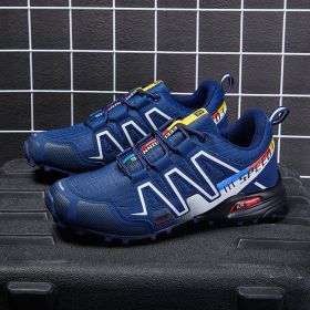 Summer Hiking Shoes Outdoor Shoes Men's Super Lightweight Breathable Shock Absorption Off-road Trekking Shoes (Option: Blue color-39)