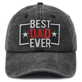 Vintage Best Dad Ever Baseball Cap, Adjustable Cotton Hat For Men (Option: Black)