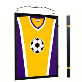 24 X 32in Jersey Display Case, Shirt Display Frame With UV Resistant Acrylic And Hanger, Wall Mounted Baseball Basketball Football Hockey Shirt D (Option: Black)