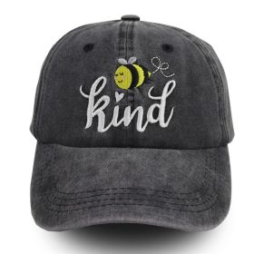2pcs Bee Kind Embroidered Baseball Cap - Washed Cotton Low-Profile Hat For Women Men (Option: 2pcs)