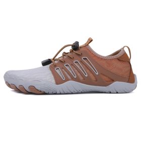 Men's Outdoor Breathable Casual Shoes (Option: Gray And Brown-36)