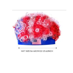 Red White Blue Fan Wig For World Cup,USA World Cup Headband Wig - Ideal For Soccer Enthusiasts, Wig Accessory For Celebrations (Option: Blue)