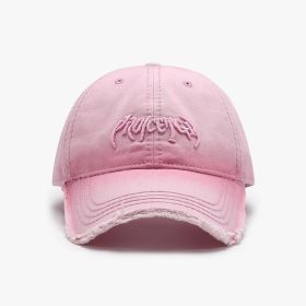 Letter Three-dimensional Embroidery Soft Top Burr Men's Baseball Cap (Option: Pink-Adjustable)