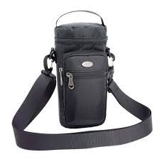 Pouch Bag Sports Water Bottles Tactical Molle Water Bottle Pouch Military Drawstring Water Bottle Holder Mesh Water Bottle Carrier (Color: BLACK)