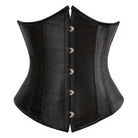 SEXY Gothic Underbust Corset and Waist cincher Bustiers Top Workout Shape Body Belt Plus size Lingerie S-6XL (Color: BLACK, size: L)