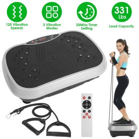 Home Use Vibration Exercise Platform for Lymphatic Drainage & Muscle Pain Relief, High Efficient Fat Burning Vibration Machine for Beginner & Adv (Color: grey)
