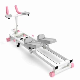 Crawl Spine Twist & Stretch Trainer, Multi-Functional Core Posture Correction Workout Equipment, Adjustable Home & Office Back Stretching Trainin (Color: Pink)