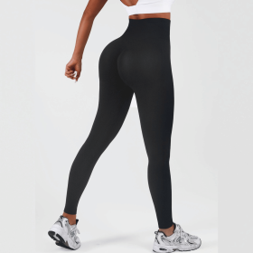 Women High Waisted Leggings, Tummy Control Pants, Full Length Soft Stretchy Yoga Pants (Color: BLACK, size: M)