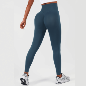 Women High Waisted Leggings, Tummy Control Pants, Full Length Soft Stretchy Yoga Pants (Color: Navy Blue, size: M)