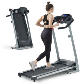 FYC Folding Treadmill for Small Apartment;  Electric Motorized Running Machine for Gym Home;  Fitness Workout Jogging Walking Easily Install;  Sp (Color: Silver)