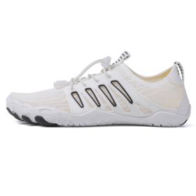 Men's Outdoor Breathable Casual Shoes (Option: White Black-42)