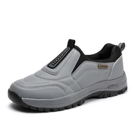 Men's Shoes Lightweight Plus Size Outdoor Climbing Boots Hiking Autumn And Winter (Option: Gray-39)