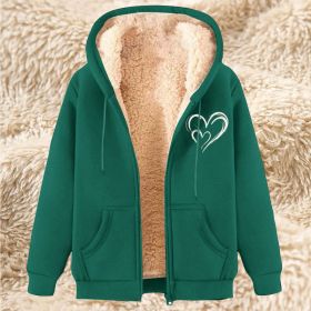 Sweater Men's Fleece-lined Thickened Men's Winter Lambskin (Option: 17 Dark Green-M)