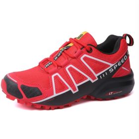 Summer Hiking Shoes Outdoor Shoes Men's Super Lightweight Breathable Shock Absorption Off-road Trekking Shoes (Option: Red-41)