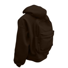 Backpack Men's Loose Sports And Leisure Hooded Zipper Sweatshirt (Option: Coffee-XL)