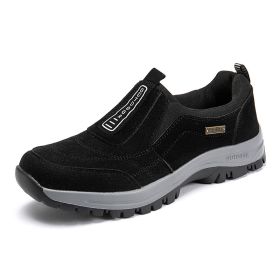Men's Shoes Lightweight Plus Size Outdoor Climbing Boots Hiking Autumn And Winter (Option: Black-36)