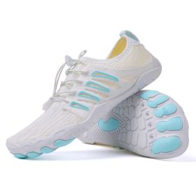 Men's Outdoor Breathable Casual Shoes (Option: White Blue-45)