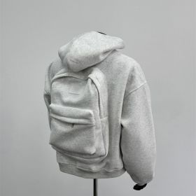 Back Schoolbag Design Men's Coat Flower Gray (Option: Light Gray-XL)