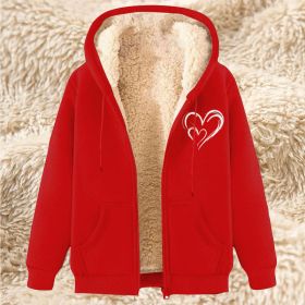 Sweater Men's Fleece-lined Thickened Men's Winter Lambskin (Option: 17 Red-5XL)